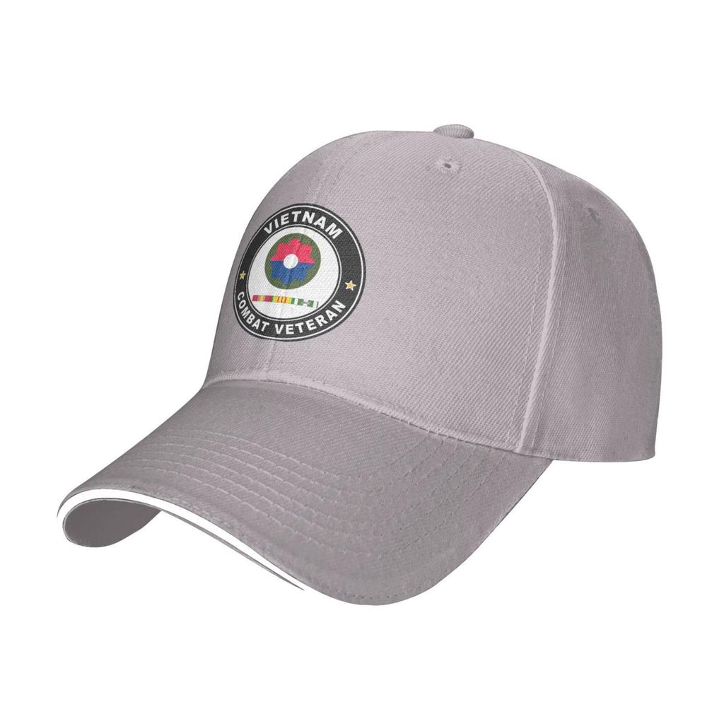 9th Infantry Division Vietnam Combat Veteran with Ribbons Adjustable Baseball Cap Unisex Sandwich Dad Hat Golf Hat