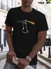 Casual Cat Art Print T-shirt - Breathable Quick-Dry