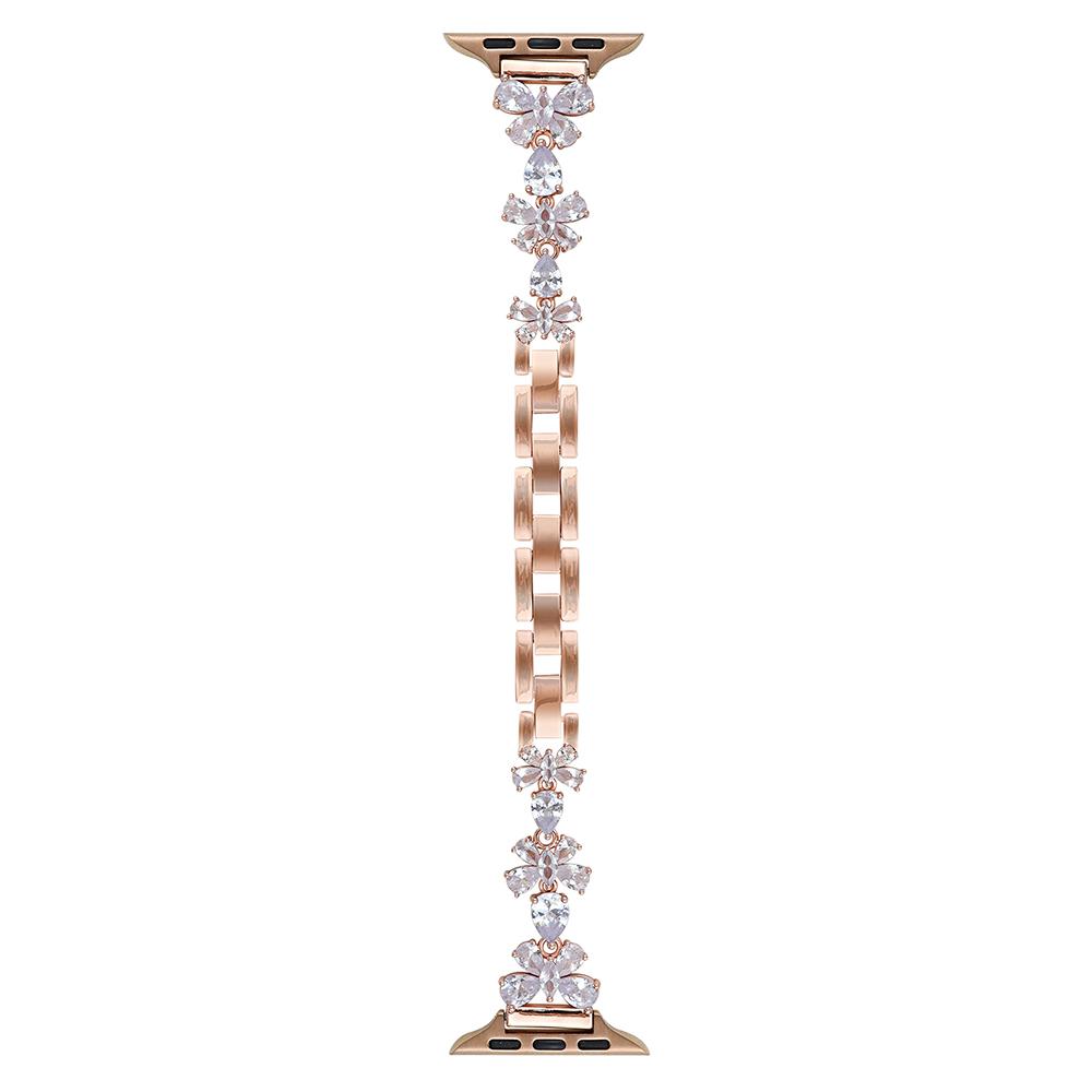 Copper Chain Strap for Apple Watch Series 10 Ultra 9 8 7 SE 6 5 4 3 2 1 46mm 49mm 45mm 44mm 42mm Butterfly Zircon Decor Watch Band