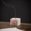 Creative Handmade Pinched Plum Blossom Line Incense Burner Tea Table White Porcelain Incense Table Incense Seat Vertical Incense Insert Small Ornament