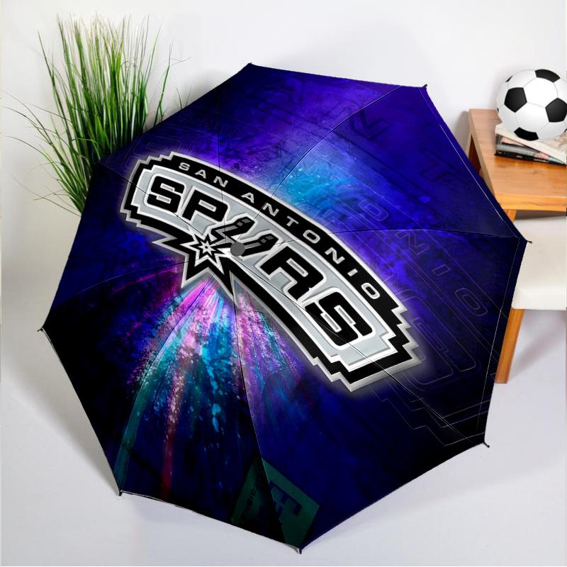 Antonio Spurs Logo Umbrella 8-Frame for Travel, Camping, Casual Lightweight Portable Umbrella, Essential for Every Family Holidays Gift