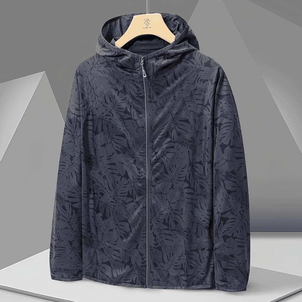 Unisex Hooded Long Sleeve Oversized Jacket UPF50+ Mesh Breathable Printed Sun Protection Outdoor Fishing Coat