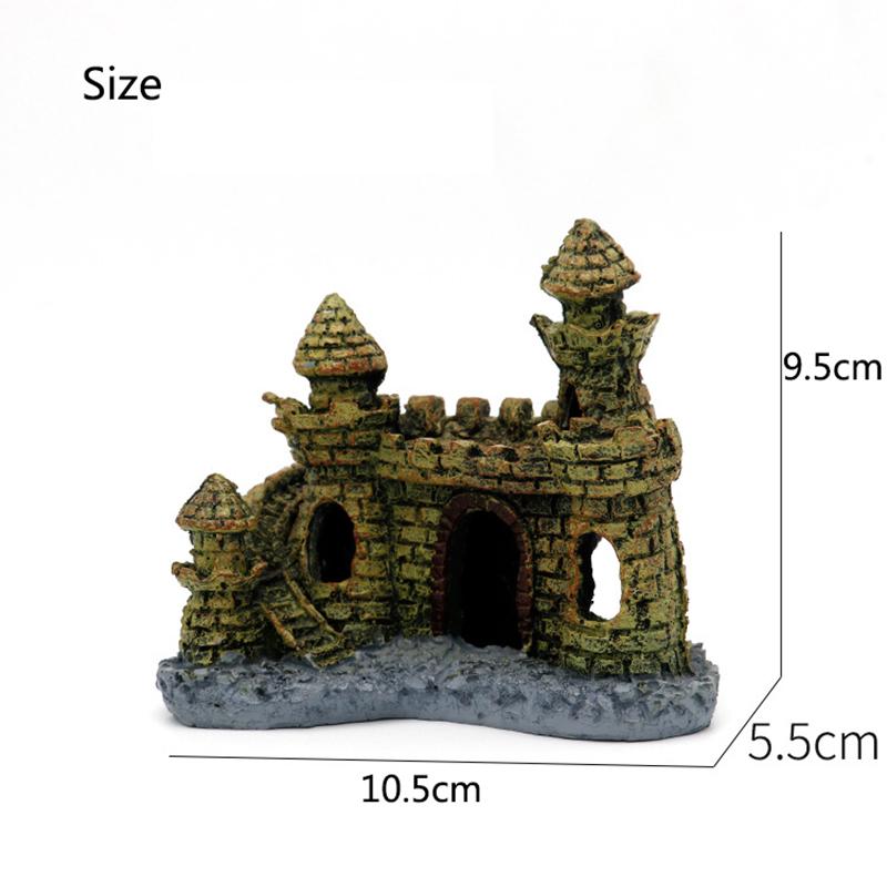 

Resin Artificial Fish Tank Ancient Castle Decoration Aquarium Rock Cave Building Decoration Aquatic Landscaping Ornament Decor