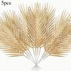 Golden Artificial Palm Leaves Fake Tropical Plants Faux Flowers Office Home Vase Filler Wedding Party Decor for Indoor Outdoor