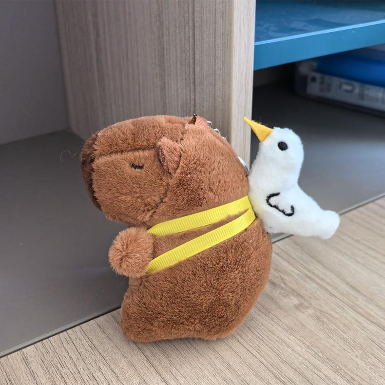 peluches Capybara Plush Keychain Bag Pendant Hanging Decoration Cute Stuffed Doll Toy Desktop Doll Ornament Car Keyring Kid Gift