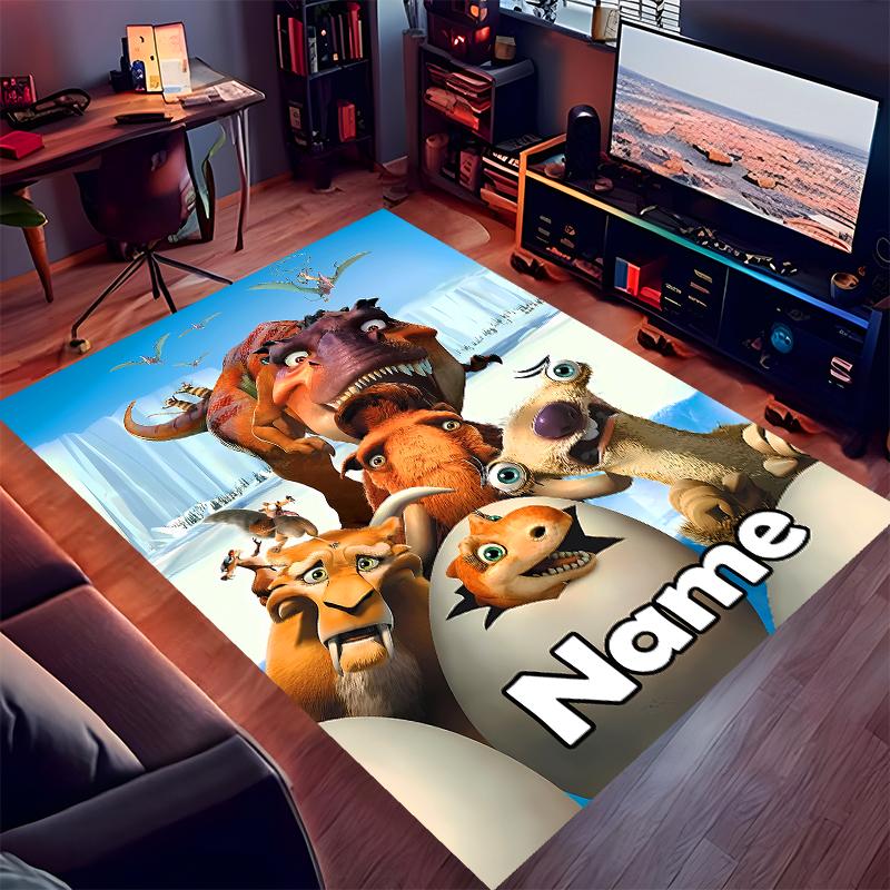 Custom personalization Ice Age Dawn of the Dinosaurs Print Area Rug - Soft, Washable Non-Slip Indoor Mat,Living Room,Home&Office Decorative Rug