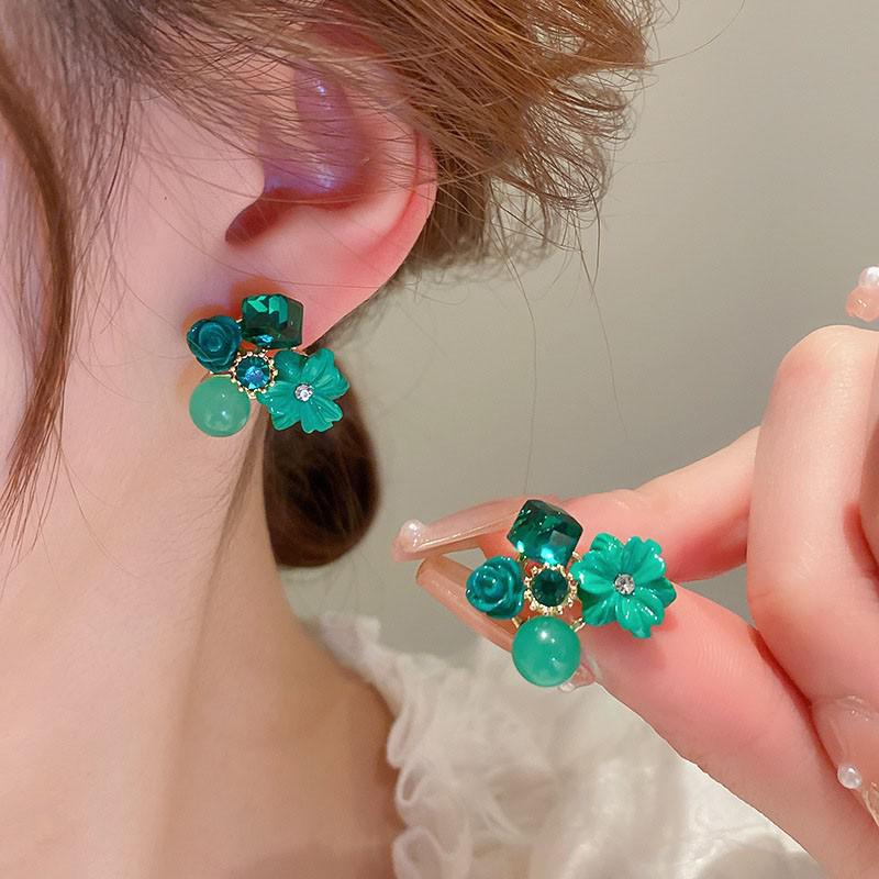 925 Silver Needle Vintage Green Crystal Butterfly Drop Earrings For Women Jewelry 2026 Trending Luxury Zircon Women's Earrings