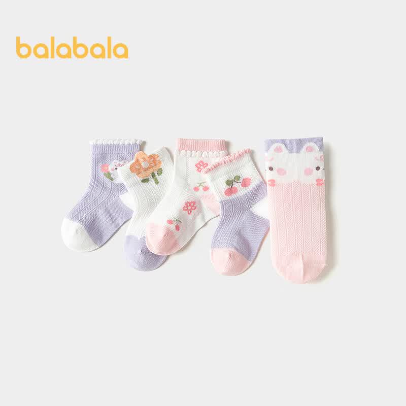 Balabala Kids Summer Mesh Short Socks 5-Pack