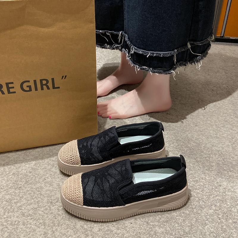 Fashion CRLAYDK Women's Penny Loafers Lace Jacquard Driving Moccasins Casual Slip On Comfort Ladies Walking Flat Breathable Boat Shoes