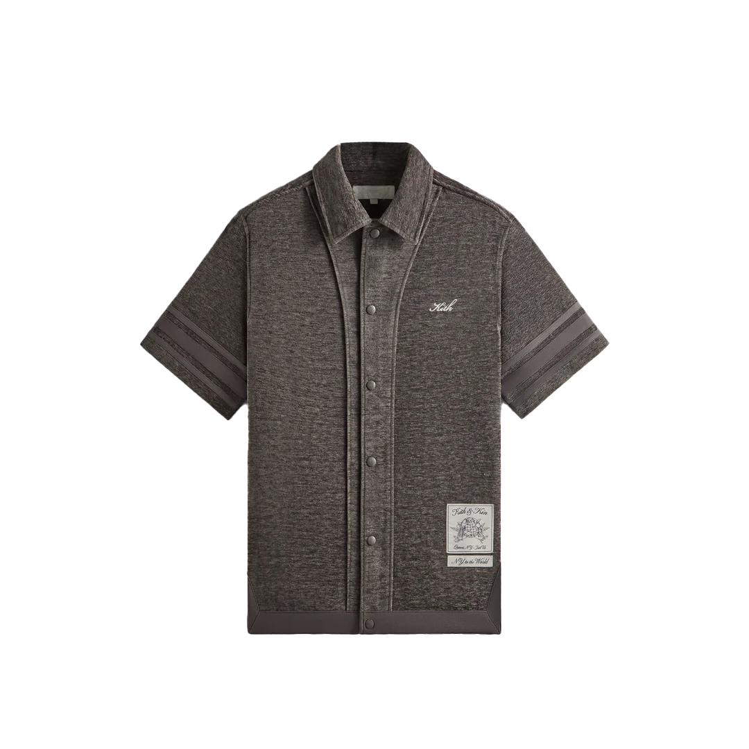 

Kith FW24 Шенилл Вудпойнт Осень 2024 Серия Вышивка букв Модная рубашка поло Мужские рубашки Оливково-коричневый KHM032695-168 L