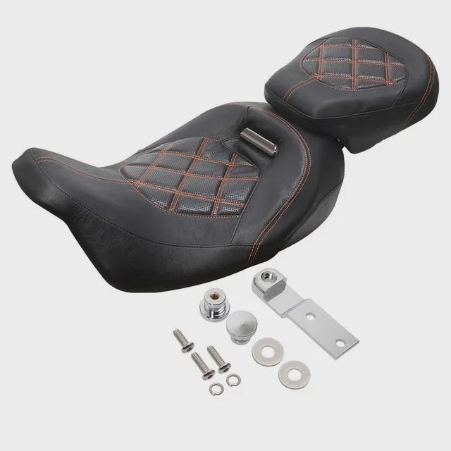 Fits Harley CVO Street/Road Glide, Road King Models 2009-2021; Modified Double Light Front/Rear Seat Cushions.