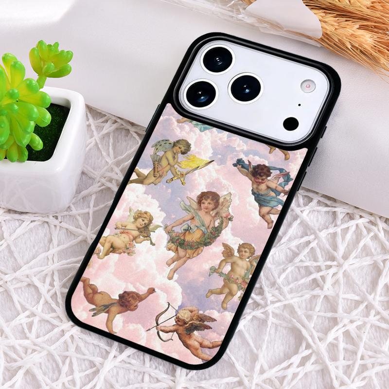 Cartoon Angel Baby Printing Phone Case for iPhone 17 Air 16 15 11 12 14 13 Pro Max Shockproof Cover
