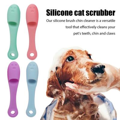 Lot de 4 brosses à dents en silicone pour chat et chien