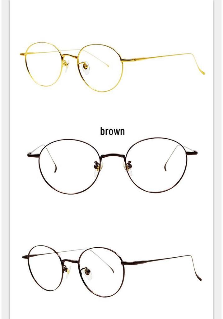 Ultra-Light Round Pure Titanium Glasses Frame with Anti-Blue Light Lenses for Men & Women