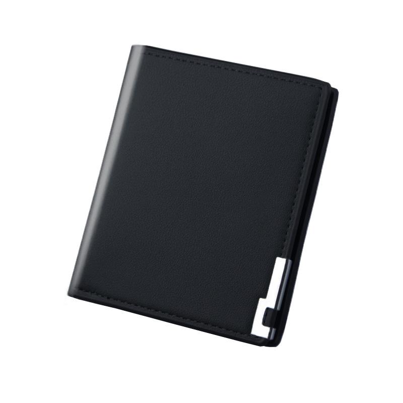 Ultra-thin Short Sequined Men Wallets with Coin Bag Black Purse Men Wallet Male Small Money Dollar Slim Card Case