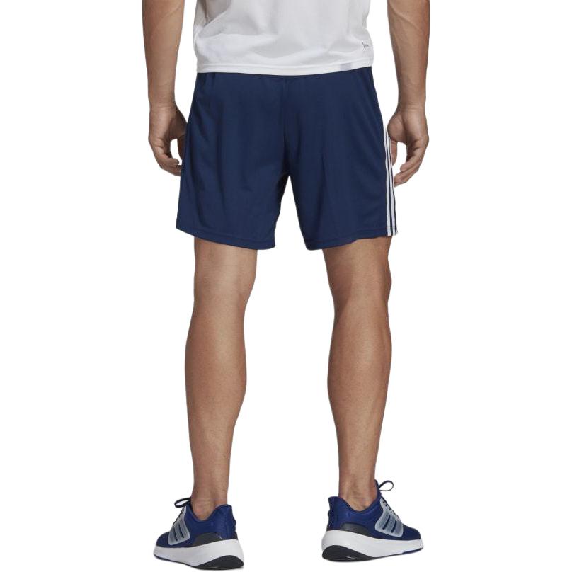 Adidas Train Essentials Piqué 3-Stripes Training Shorts Quick-Drying Comfortable Men Shorts Dark-Blue White IB8112