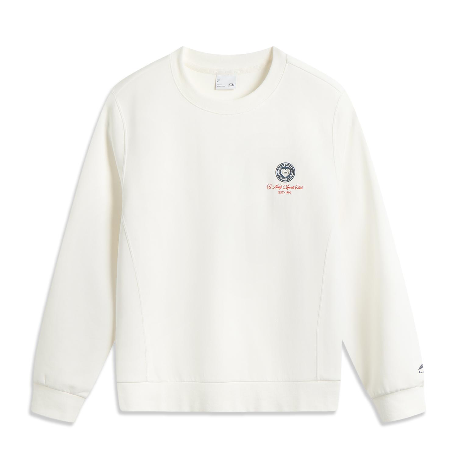 

Li Ning Серия спортивного образа жизни Простой универсальный повседневный пуловер с круглым вырезом и принтом букв на спине Удобная толстовка Женская толстовка AWDV536-1 XL