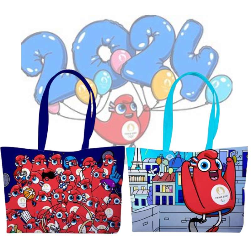 Paris 2024 Sports Competition Mascot Phryge Large Capacity Pu Material  Handbag