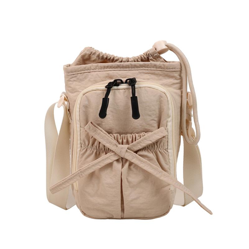 

Solid Simple Large Capacity Nyl Shoulder Bags string High Quality Casual Versatile Fresh Women s Crossbody Bags 2026 New бежевый