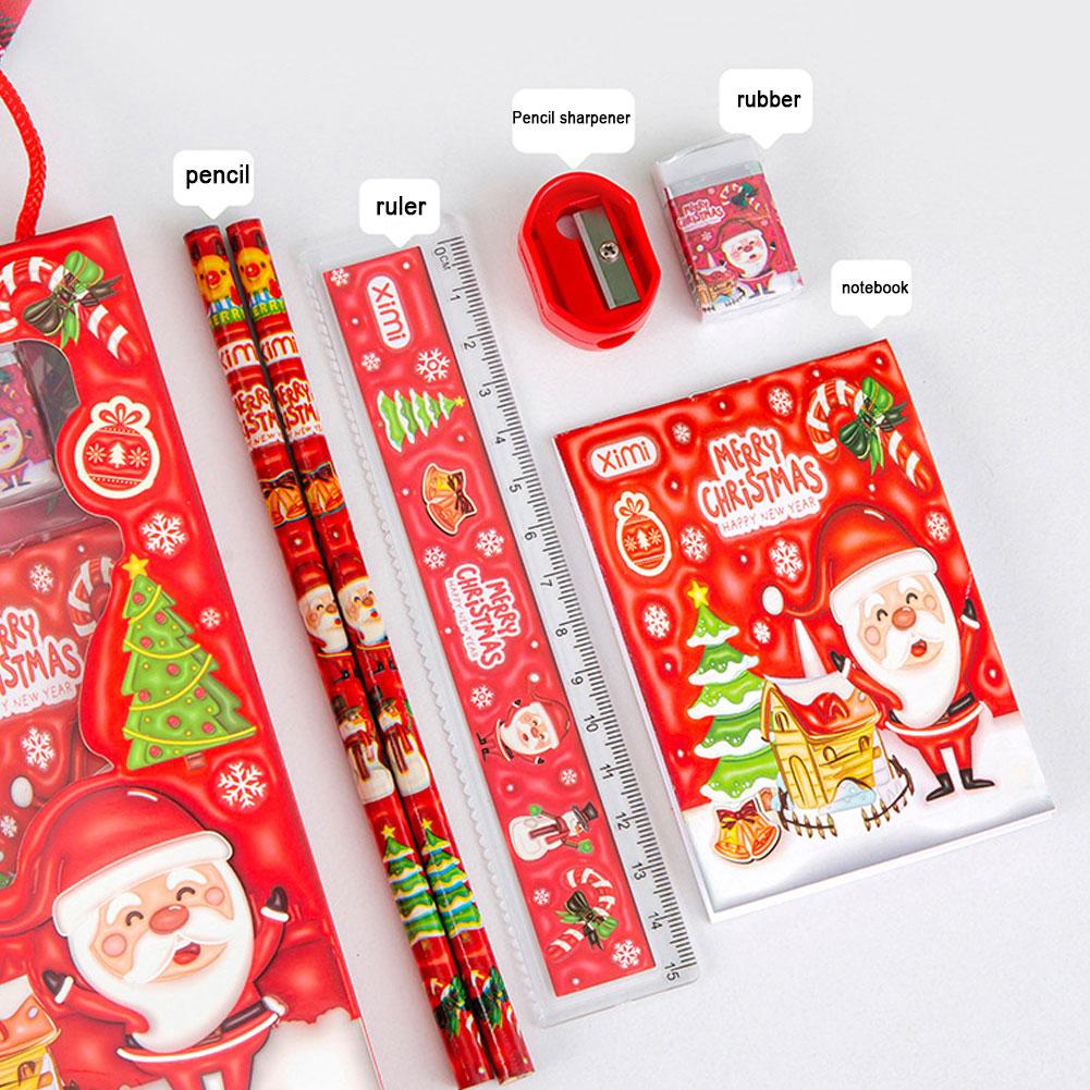 10pcs 6sets Cute 3D Cartoon Stationery Set Perfect Gift for The Beginning of The School Year Pencil Notebook Ruler Eraser Set