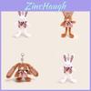 Warm Warm Stuffed Bunny Keyring With Plaid Dress Decoration For Cute Collection Fans