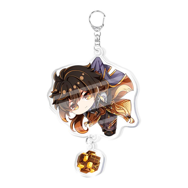 Anime Genshin Impact Porte-clés Acrylique Pendentif Accessoires Présentant les Personnages Yae Miko Xiao Klee Keqing Kazuha Lumine Qualité Premium
