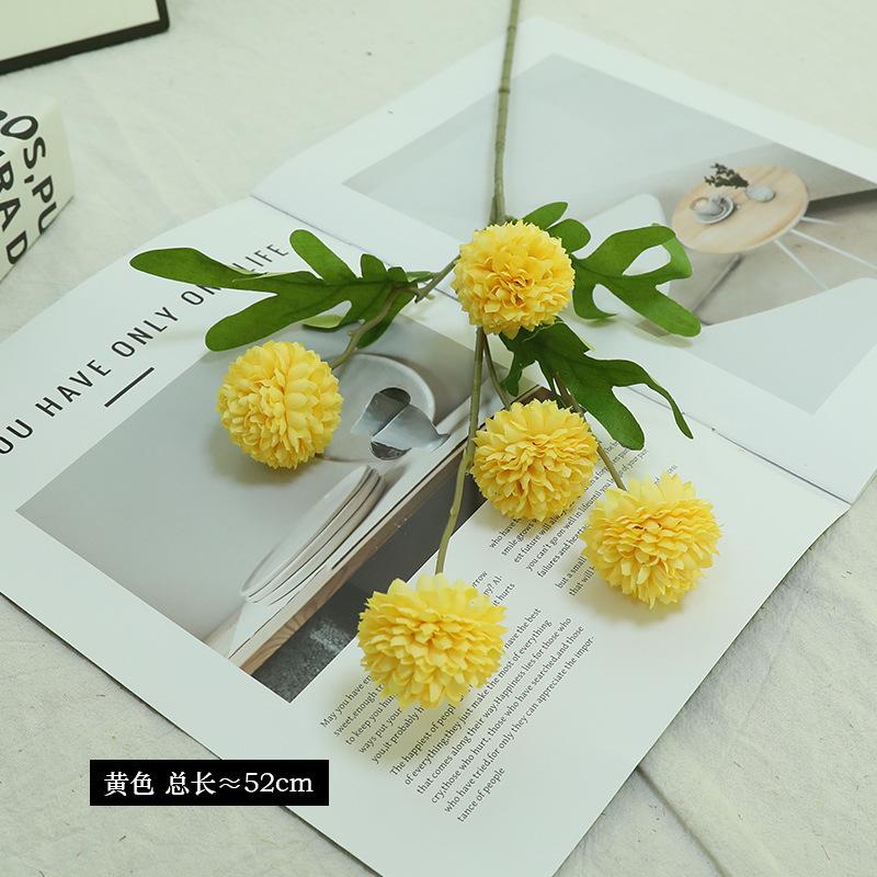 Simulation Onion Ball Dandelion Fake Flower Decoration Shooting Floral Simulation Flower Table Tennis Chrysanthemum Wedding