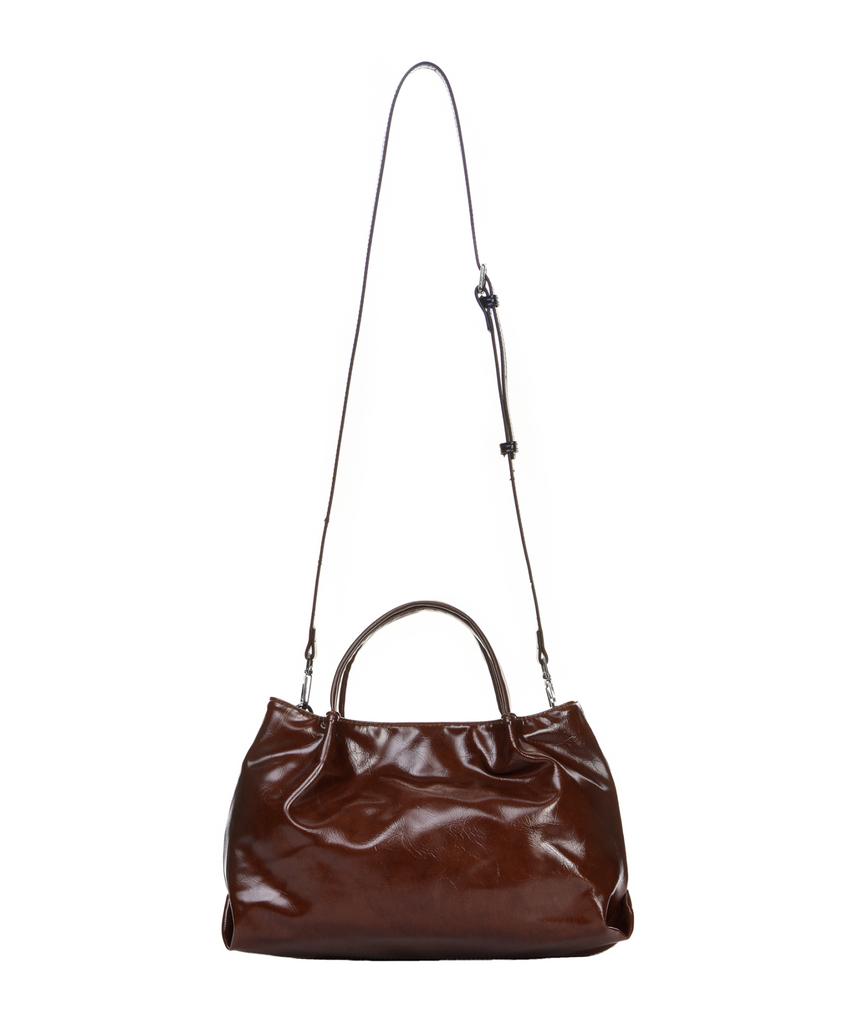 Nick&Nicole Crystal Faux Leather Tote Bag_Brown
