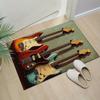 Vibrant Guitar Trio Area Rug for Music LoversElectric Guitars Design Carpet Perfect for Living Room or StudioMusical Instruments