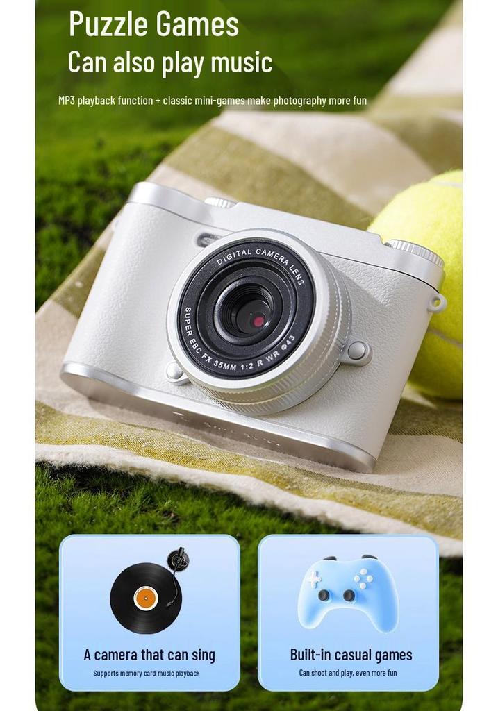 Vintage HD High-Pixel Dual Camera for Selfies and Portability