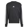 Essentials Herren Schwarz/Weiß 3-Streifen French Terry Rundhals-Sweatshirt JE6372