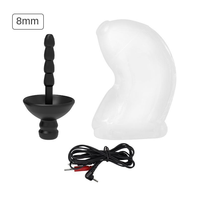 Electric Shock Male Soft Chastity Cage Chastity Device Electric Stimulation Urethral Sounding Plug Dilator Shock Masturbation