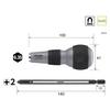 VESSEL Ball Grip Replacement Penetrating Driver +2 Bits 230W-2