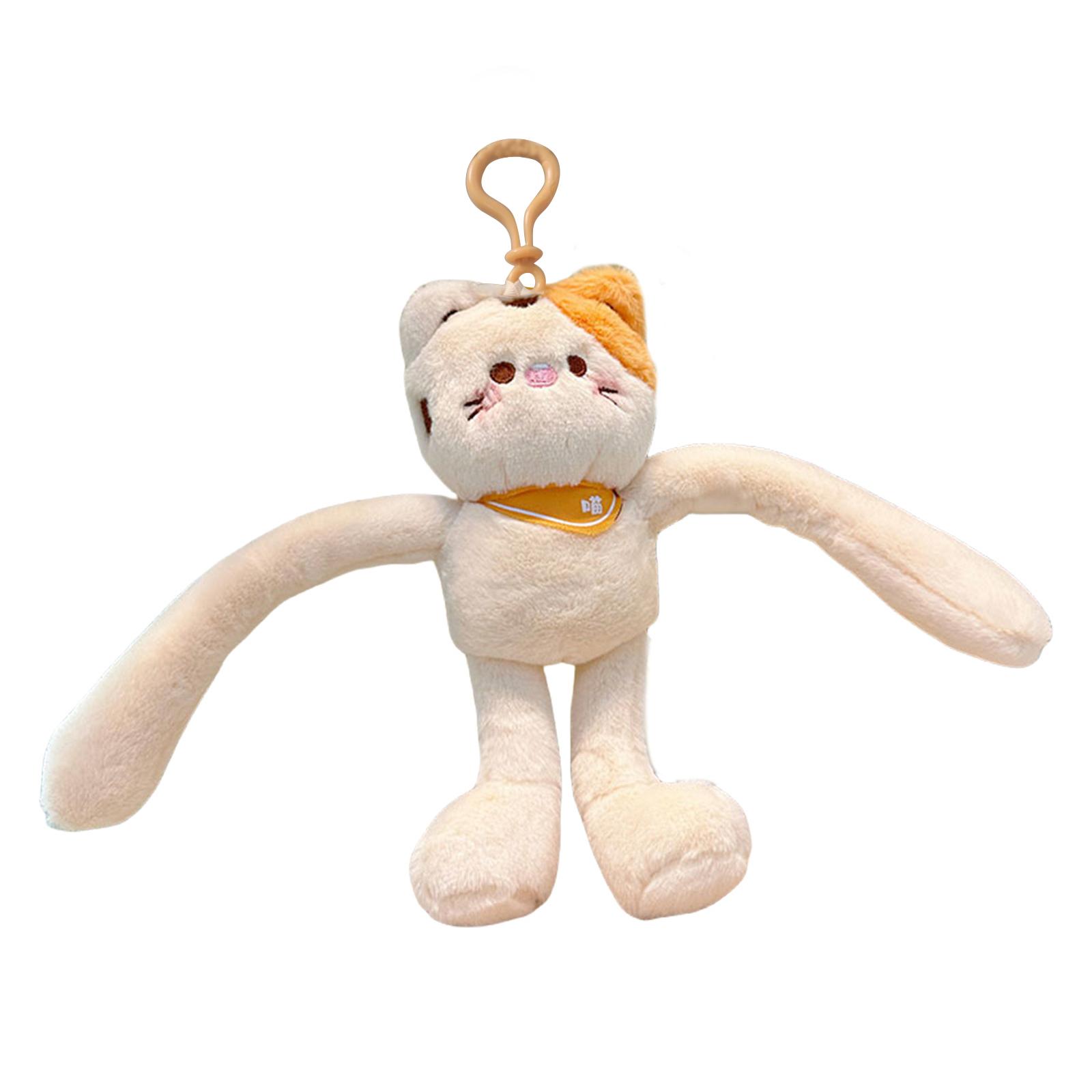 

Интерактивный плюшевый брелок Pull and Play Экологичный плюшевый кот Подвеска для сумки Универсальный кошачий аксессуар для брелка жёлтый