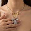 Fashionable Gold Plated Coconut Tree Necklace Stainless Steel Chain With Floral Accent Jewelry For Daily Wear