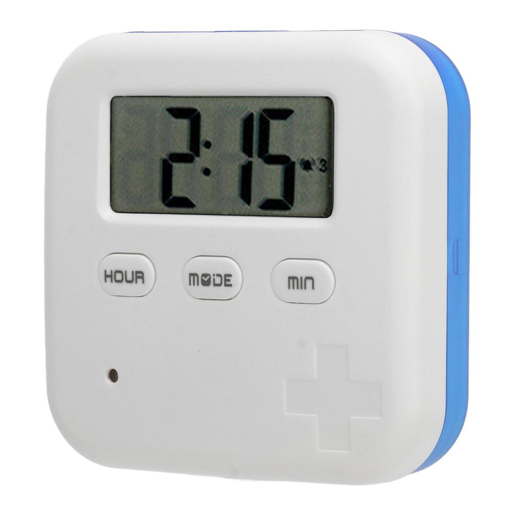 Portable Medicine Box with Timer Smart Medication   with   Vibration Reminder 4 Large Compartments Medicine Case