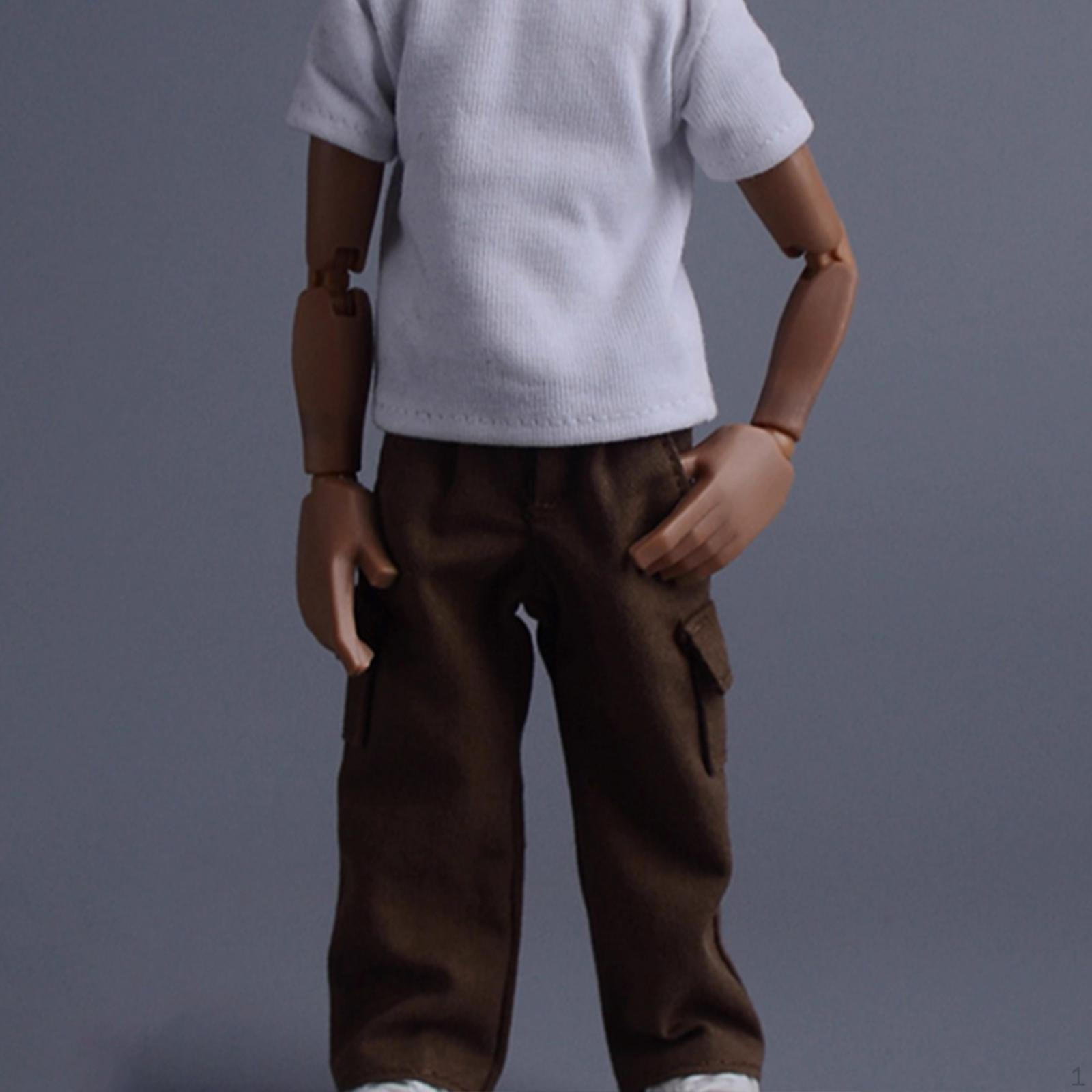 

1/12 Одежда для экшн-фигурок Наряд Брюки Аксессуары для кукольного костюма, Миниатюрная одежда для 6 коричневый