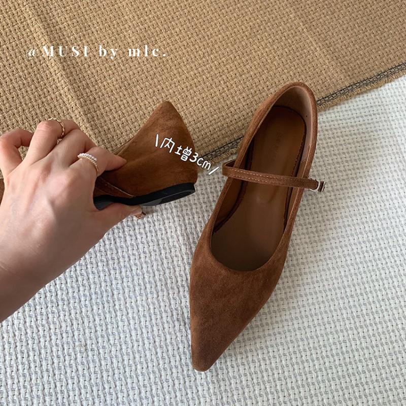

Bailamos New Brand Women Flat Shoes Fashion Point Toe Ladies Dress Mary Jane Shoes Flat Heel Casual Ballerinas Shoes Mujer 35