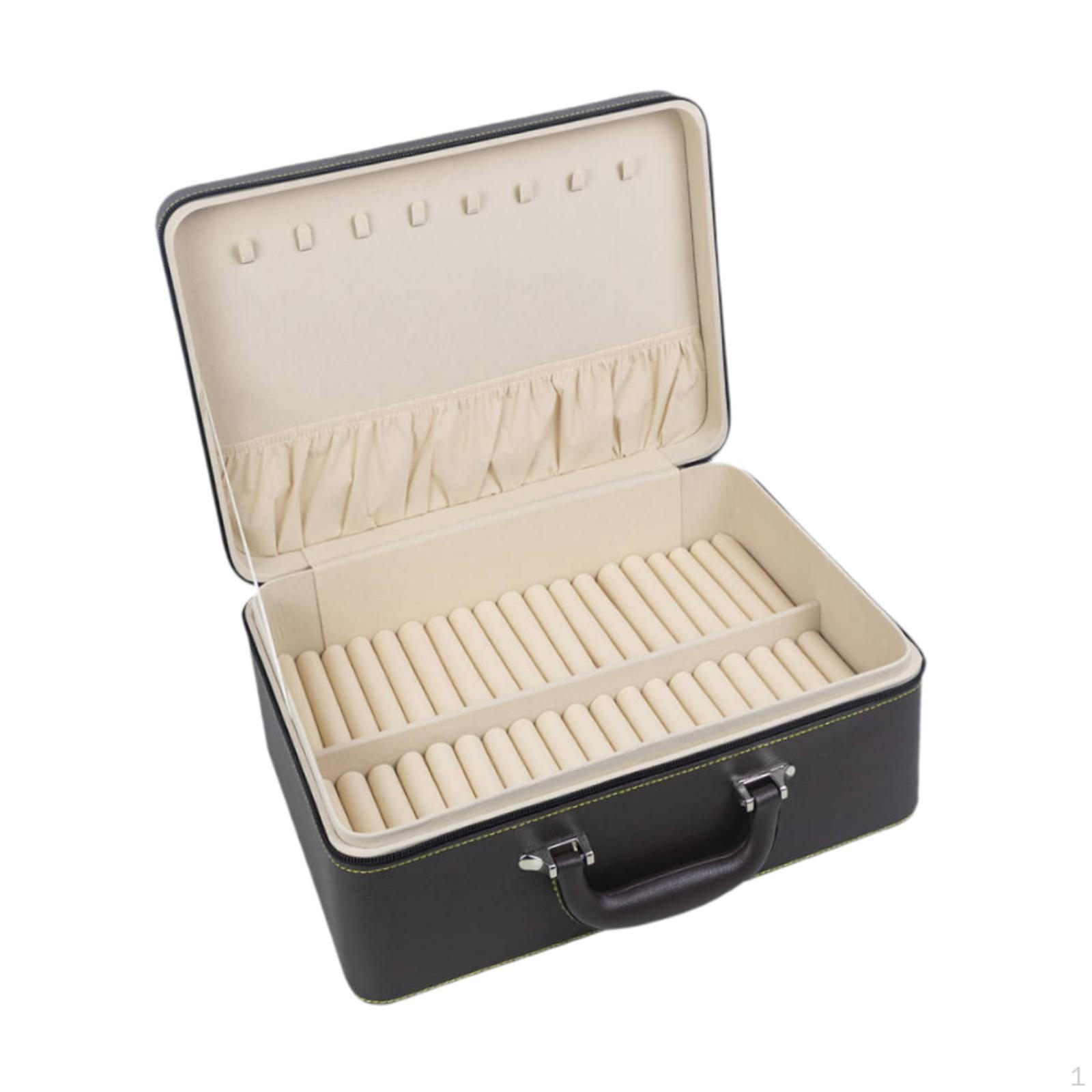 

Jewelry Bangle Box Display Case Organizer, PU Leather Bracelet Box, Storage Holder for Art Craft Coffee White