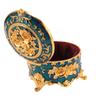 Vintage Jewelry Box Zinc Alloy Round Exquisite Hand Carved Gold Flower Pattern Versatile Storage Case for Ring Earring Necklace