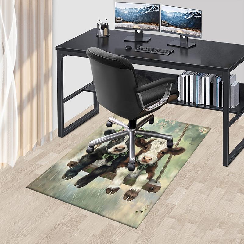 1PC Cow Swing Extra Large Non Slip Floor carpet, Office, family, bedroom Large Area Rug Indoor Rugs, Vibrant Colors