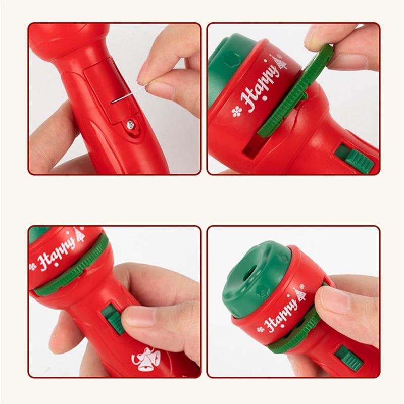 Children Projection Christmas Handheld Flashlight Projector 24 Kinds Of Design Education Santa Claus Tree Toys Gifts Flashlights