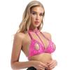 Woman's Lace Sheer Hollow Out Bra Lingerie Unlined Wireless Triangle Bralette Crop Top