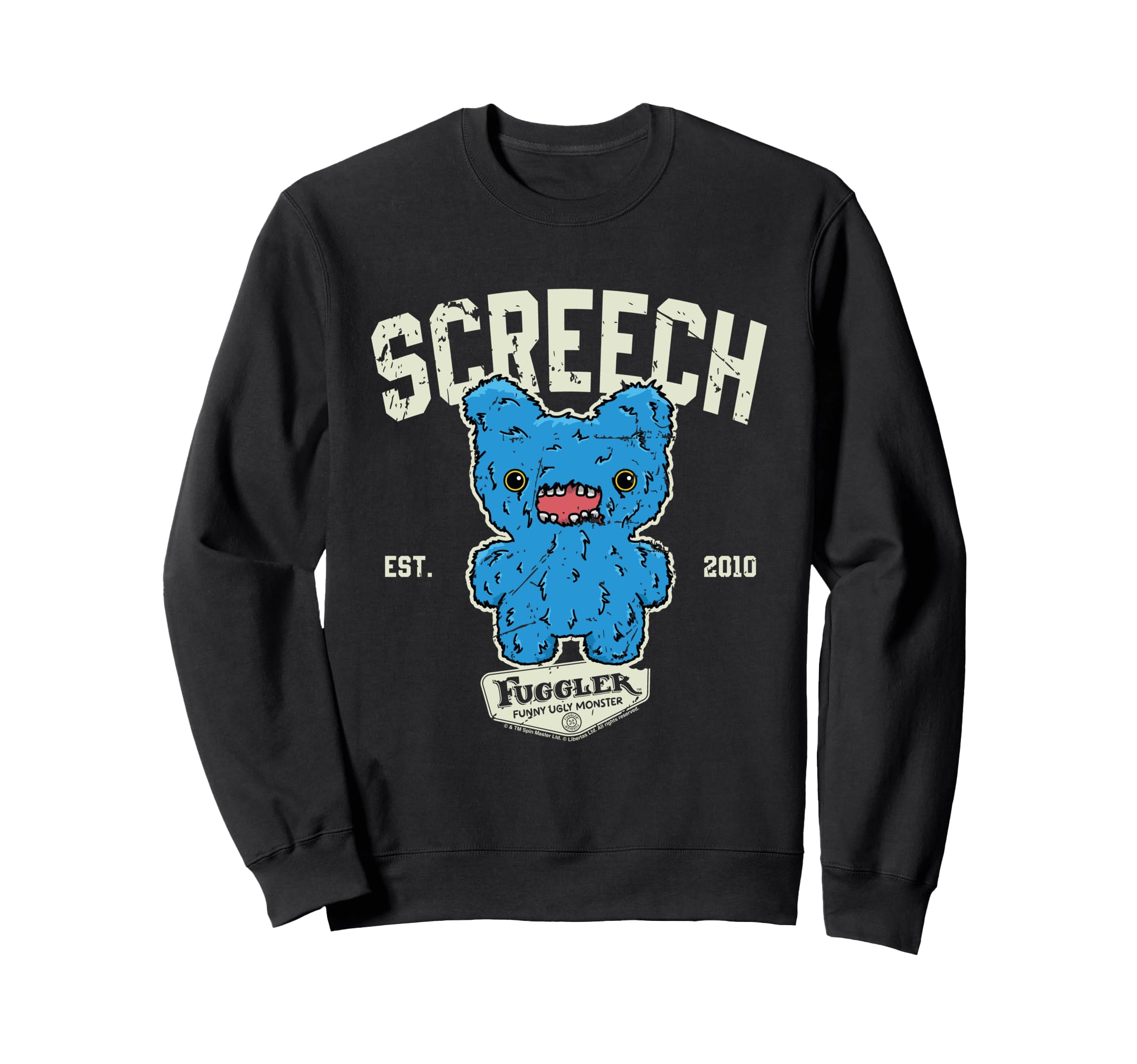

FUGGLER Свитшот для колледжа Screech Blue FuggGlow чёрный