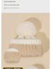 Korean Style Women's Knitted Wool Hats with Faux Raccoon Fur Pom and Diamond Accents for Autumn and Winter