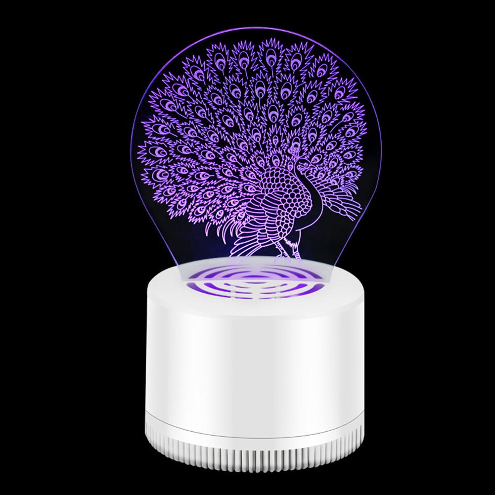 

Креативна світлодіодна світлодіодна лампа USB Mosquito Killer Fly Bug Zapper Insect Trap Decor Light *Peacock