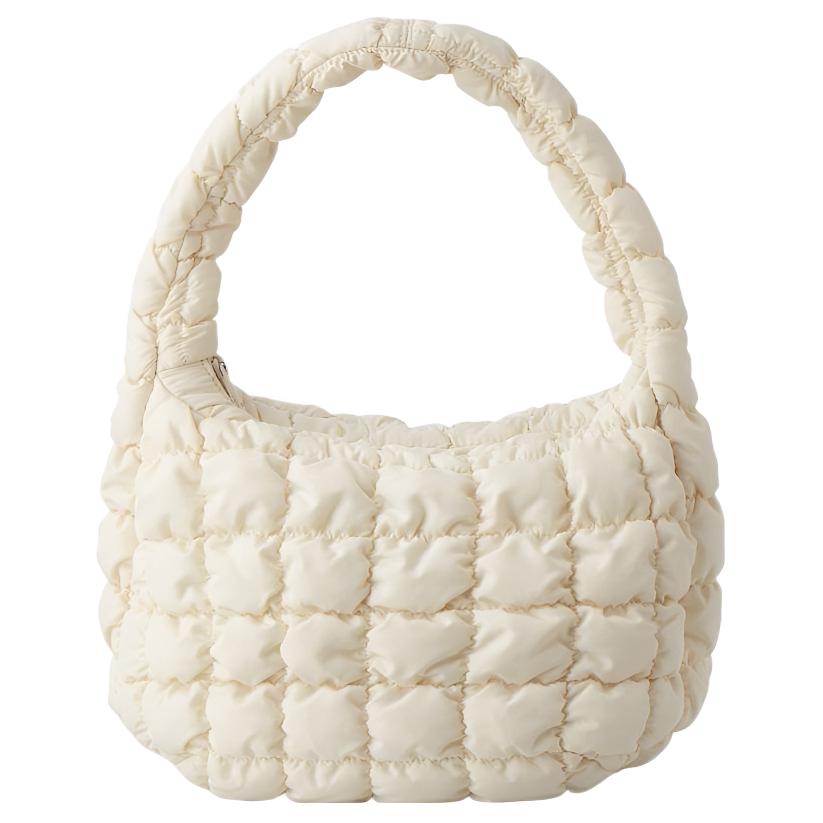 COS Quilted Texture Fashion Minimalist Recycled Polyester Tote Shoulder Bag Mini Women bags Cream 0973537033 Cream