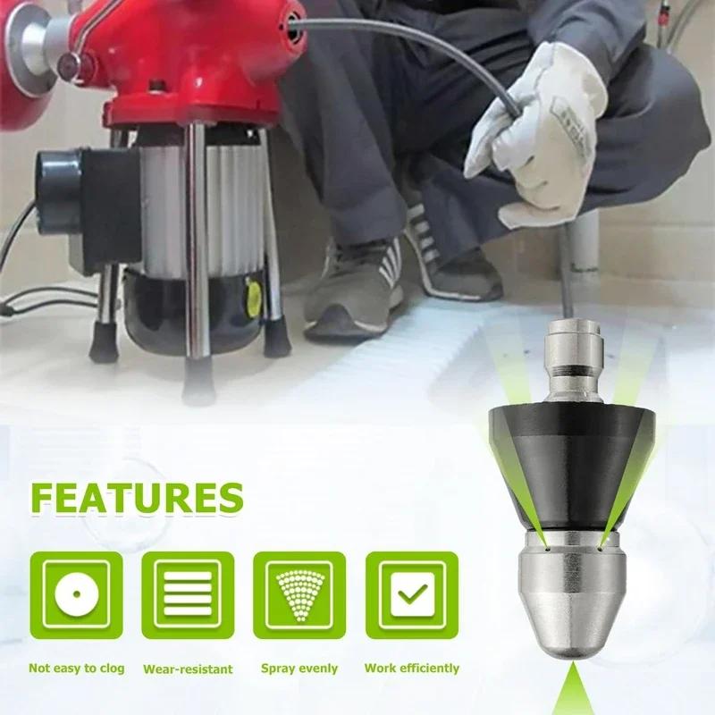 Universal 1/4" High-Pressure Pipe Dredging Nozzle - Municipal Sewage Cleaning Machine Bullet Nozzle
