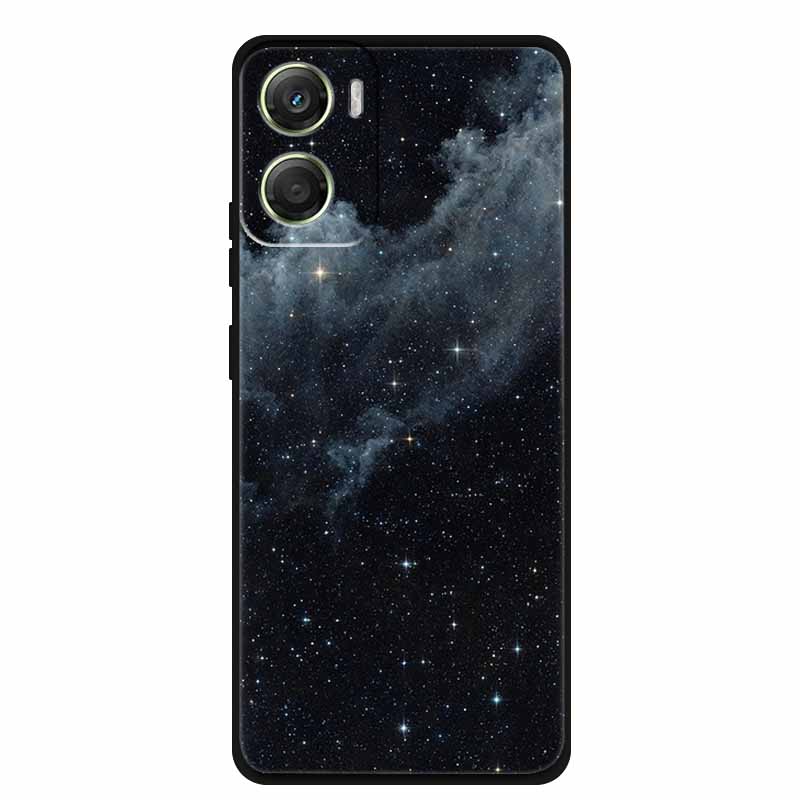 Flowers Case For Motorola Moto G06 G 06 4G Soft Silicone Phone Cover Funda Black TPU Protective Bumper Back Fashion Coque Shell
