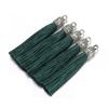 10Pcs 6cm Silk Tassel Charms Brush Tassels With Antique Silver Caps For DIY Jewelry Making Handmade Crafts Pendant Accessories